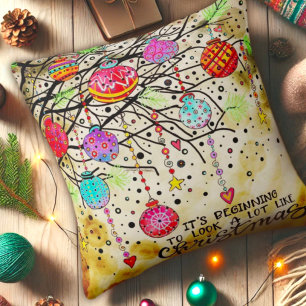 Coussin Jolies décorations de Noël Inspiritisme coloré
