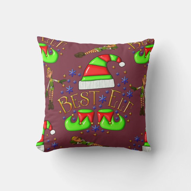 Coussin Jolies elfes de Noël (Recto)