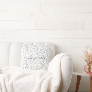 Coussin Jolies Fleurs Blanches Bleues