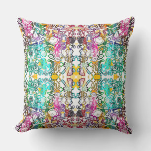 Coussin Jolies fleurs blanches colorées 