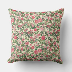 Coussin Jolies fleurs roses vintage - Floral Cottagecore
