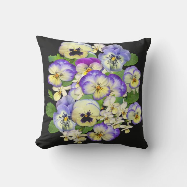 Coussin Jolies Pansies (Recto)