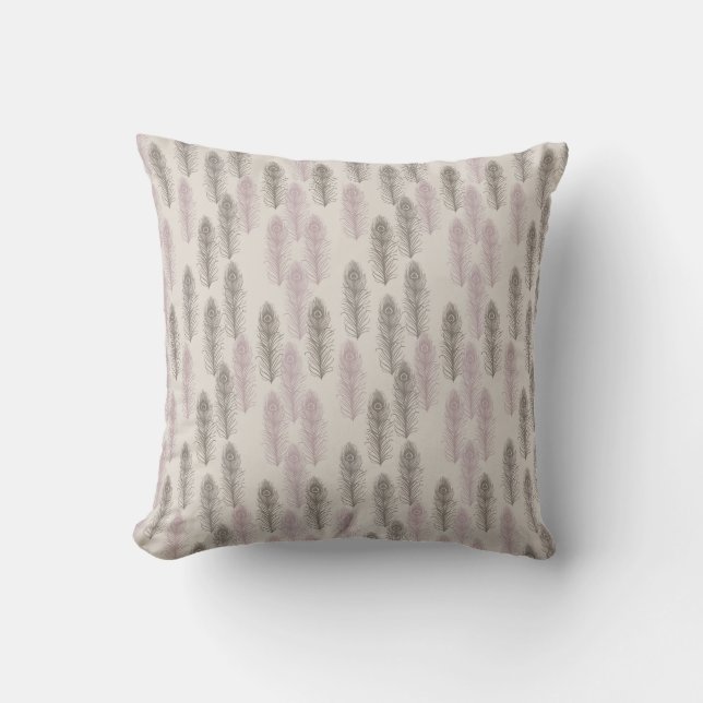 Coussin Jolies plumes de paon (Recto)
