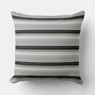 Coussin Jolies rayures noir gris