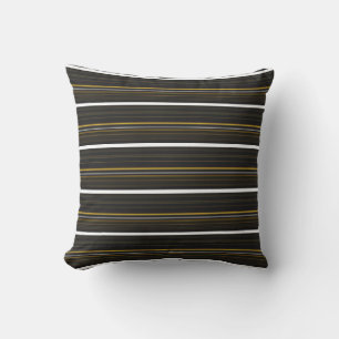Coussin Jolies rayures noires jaunes