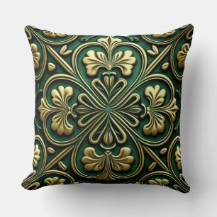 COUSSIN JOLIMENT VERT & GOLD IRISH CELTIC KNOTS