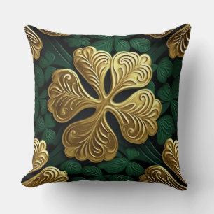 COUSSIN JOLIMENT VERT & GOLD IRISH CELTIC KNOTS