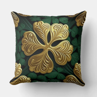 COUSSIN JOLIMENT VERT & GOLD IRISH CELTIC KNOTS