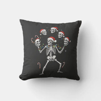 Coussin Jolly Juggling Skeleton Throw Pillow