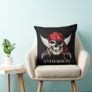 Coussin JOLLY ROGER de croisés de crâne pirate