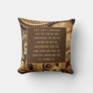 Coussin Joshua 1:9 Throw Pillow Encouraging Bible Verse 