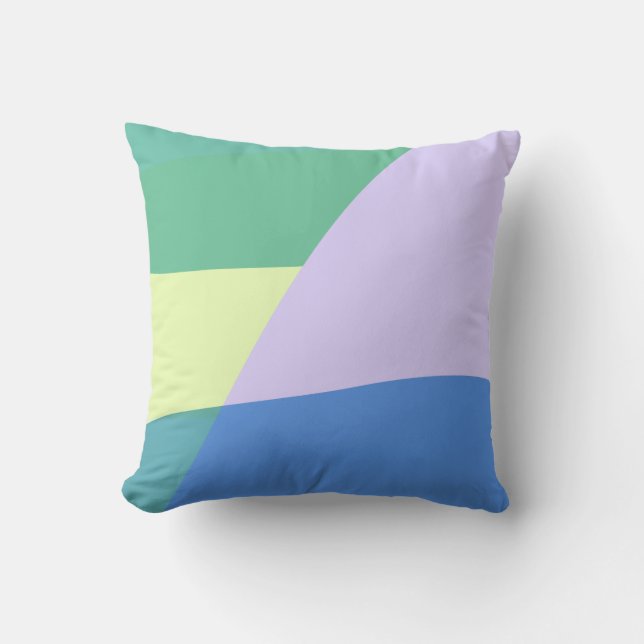 Coussin Jouer Abstrait Pastel Couleur Bloc Lavande Vert (Recto)