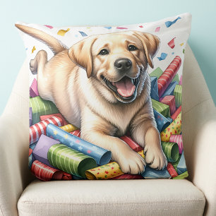 Coussin Jouer Jaune Labo Chien de vacances Labrador