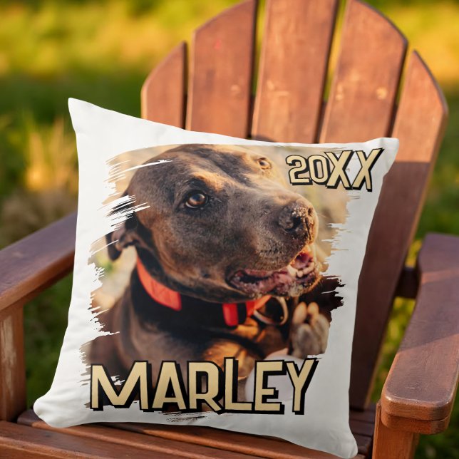 Coussin Jouer moderne simple Grunge Personnalisé Photo pou (Créateur téléchargé)