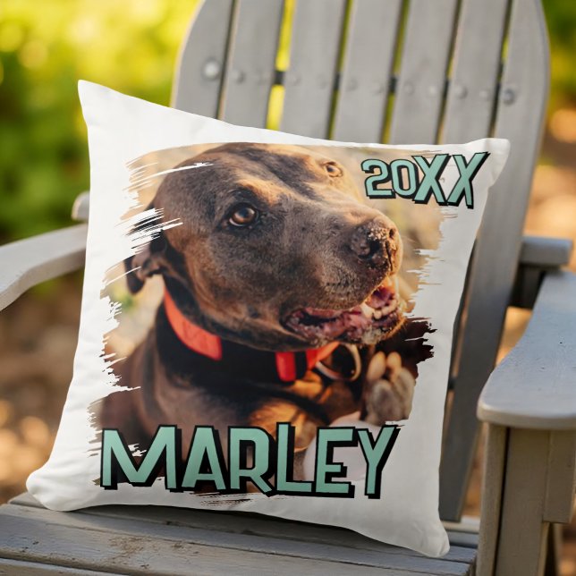 Coussin Jouer moderne simple Grunge Personnalisé Photo pou (Créateur téléchargé)