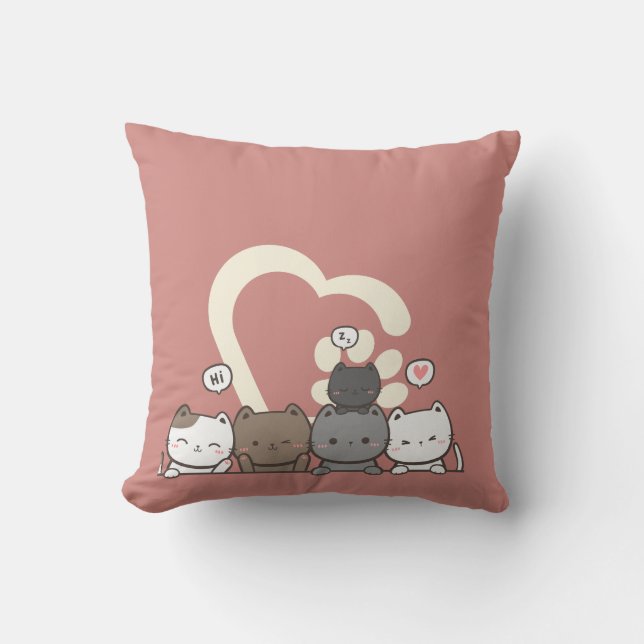 Coussin Jouer Pillow chats amour (Recto)