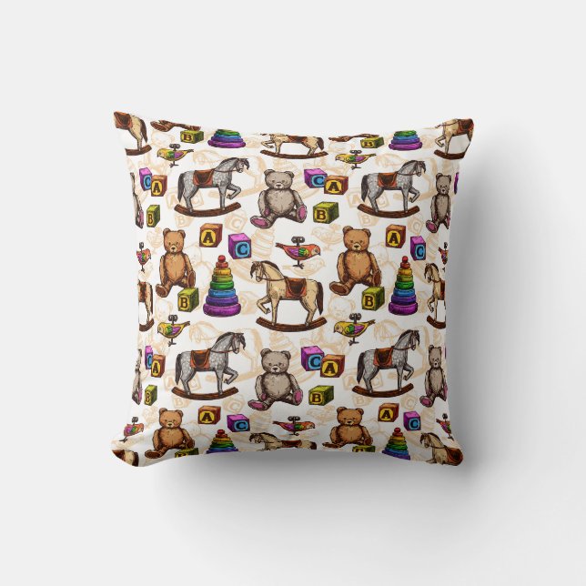 Coussin Jouets vintages pour enfants (Recto)