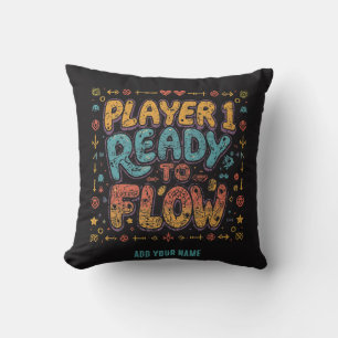 Coussin Joueur 1 Prêt à Couler Rétro Arcade Joueur Personn