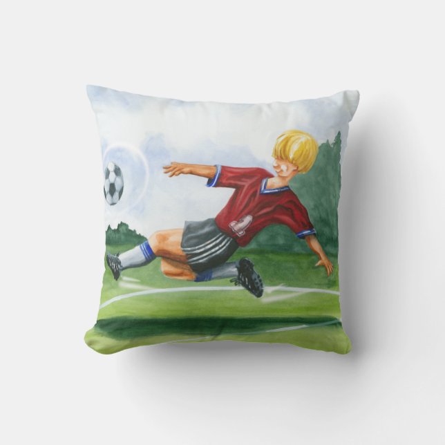 Coussin Joueur de football à la balle par Jay Throckmorton (Recto)