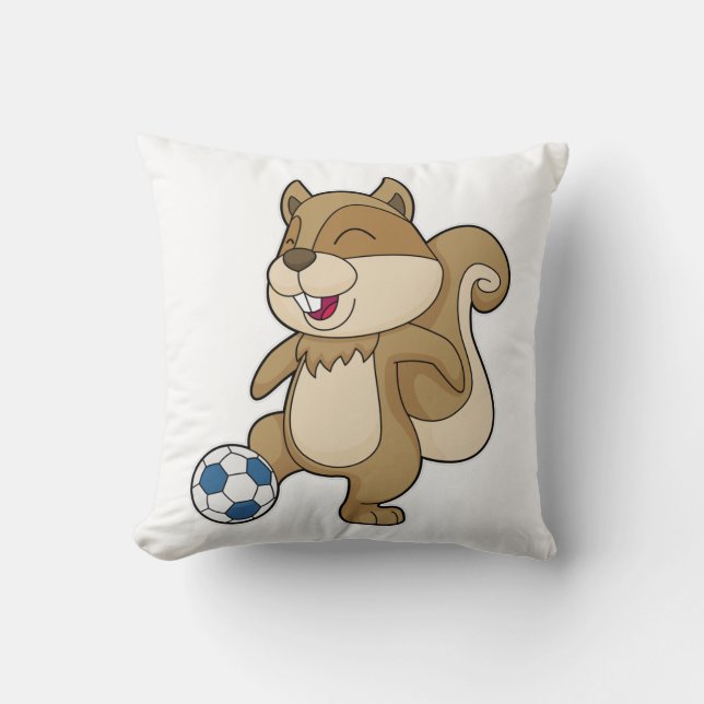 Coussin Joueur de football d'écureuil (Recto)