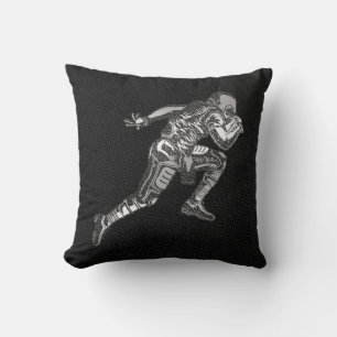 Coussin Joueur de football exécutant le quart-arrière Blac