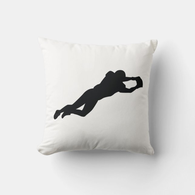 Coussin Joueur de football Silhouette noire (Recto)