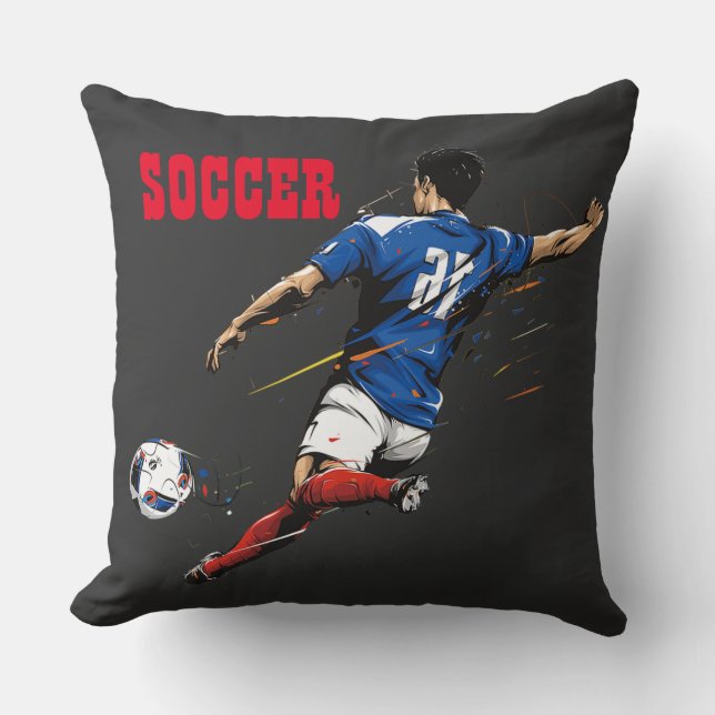 Coussin Joueur de l'équipe de football Jeter l'oreiller (Recto)
