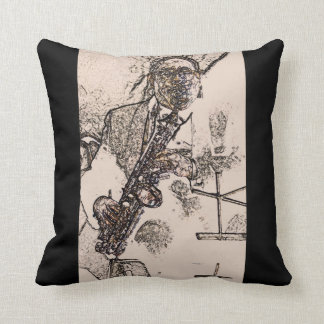 Coussin Joueur de saxo frais de jazz