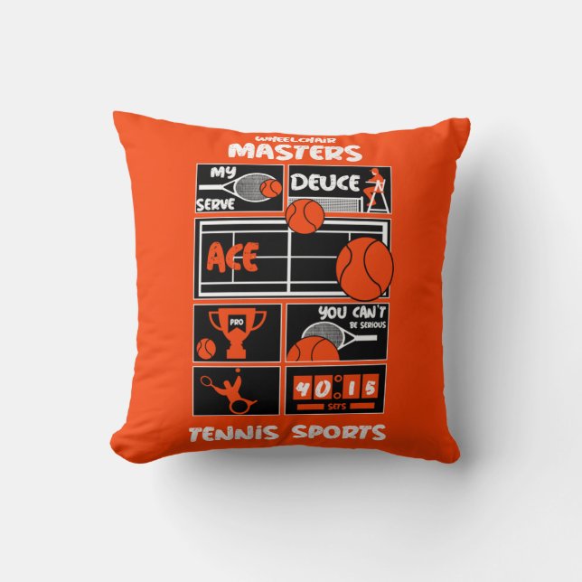 Coussin Joueurs De Tennis En Fauteuil Roulant (Recto)