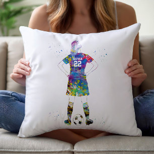 Coussin Joueuse de football