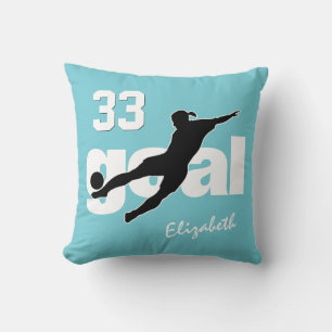 Coussin Joueuse de football fille but de démarrage choisir
