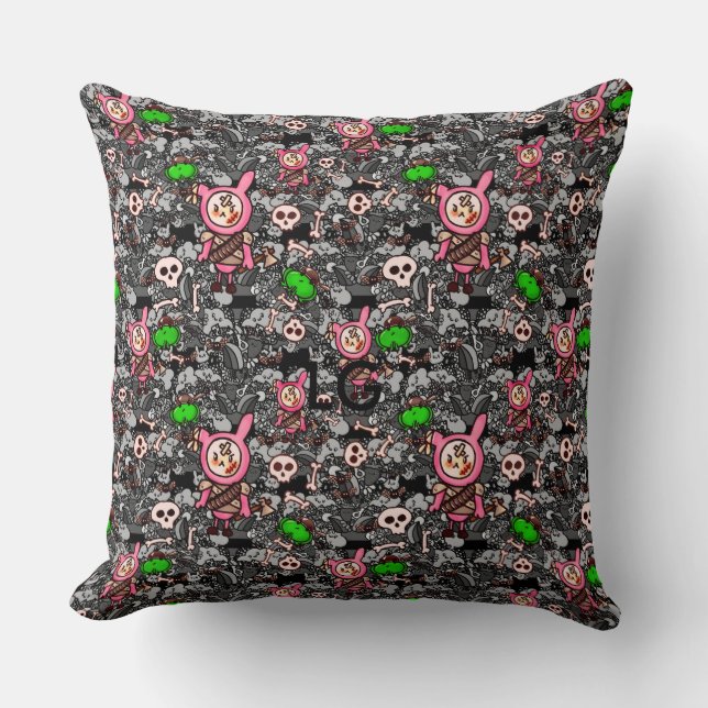 Coussin Jour de Dessins Mignons de Mort (Recto)