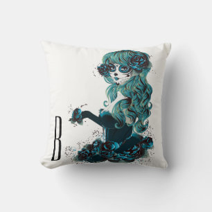 Coussin Jour de la mort belle Sugar Skull Maquillage fille