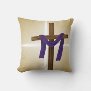 Coussin Jour de la résurrection du violet de la croix de P