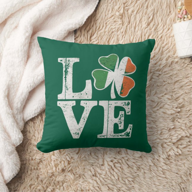 Coussin Jour de la Saint Patrick Love Lucky Shamrock irlan (Couverture)