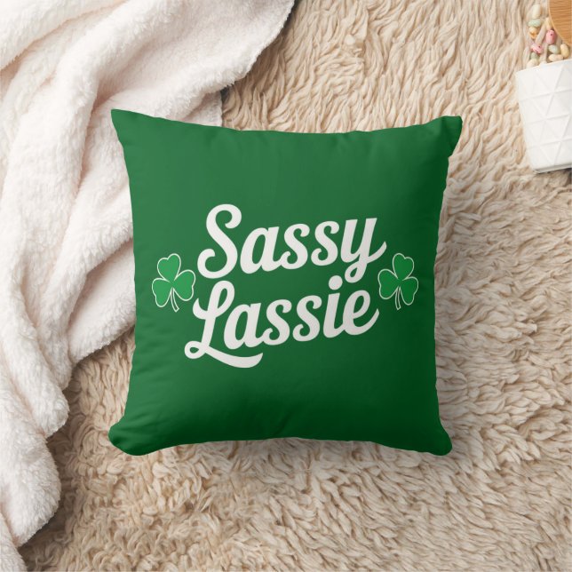 Coussin Jour de la Saint Patrick Sassy Lassie Funny Irish (Couverture)