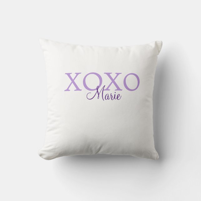 Coussin Jour de la Saint Valentin Xoxo ajouter nom pastel  (Recto)