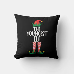 Coussin Jour de Noël de la famille du plus jeune elfe