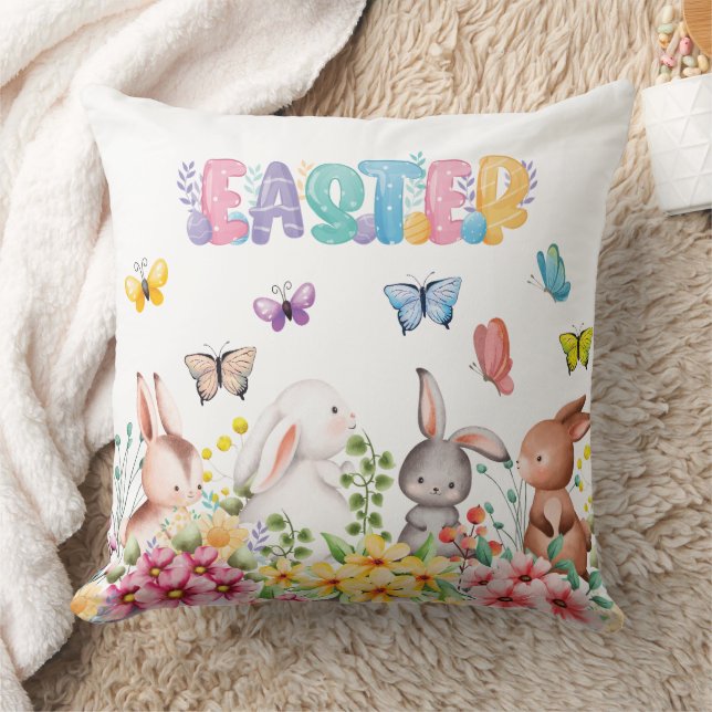 Coussin Jour de Pâques amusant Bunny (Couverture)