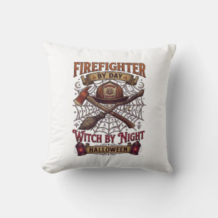 Coussin Jour de pompier Sorcière de nuit Halloween Casque 
