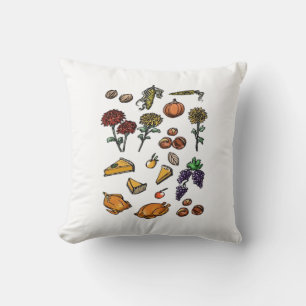 Coussin Jour de Thanksgiving automne attributs T-Shirt Cla