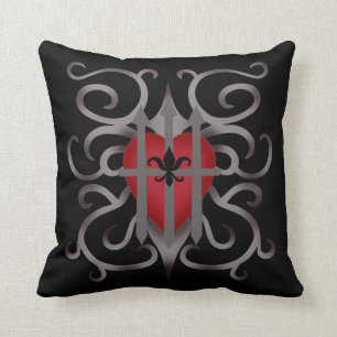 Coussin Jour de Valentines romantique de coeur médiéval