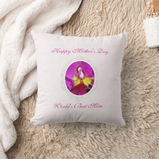 Coussin Jour des Mères de Cattleya Jaune Rose Jaune Oreill (Couverture)