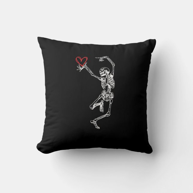 Coussin Jour des Valentines du Coeur des Mains de Squelett (Recto)