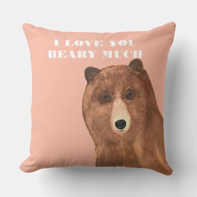 Coussin Jour des Valentines Je t'aime beaucoup (Recto)