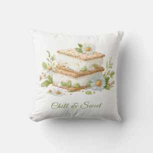 Coussin Jour du Sandwich de Crème Glacée Aquarelle 