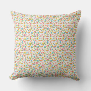 Coussin Journée ensoleillée fleurie arc-en-ciel