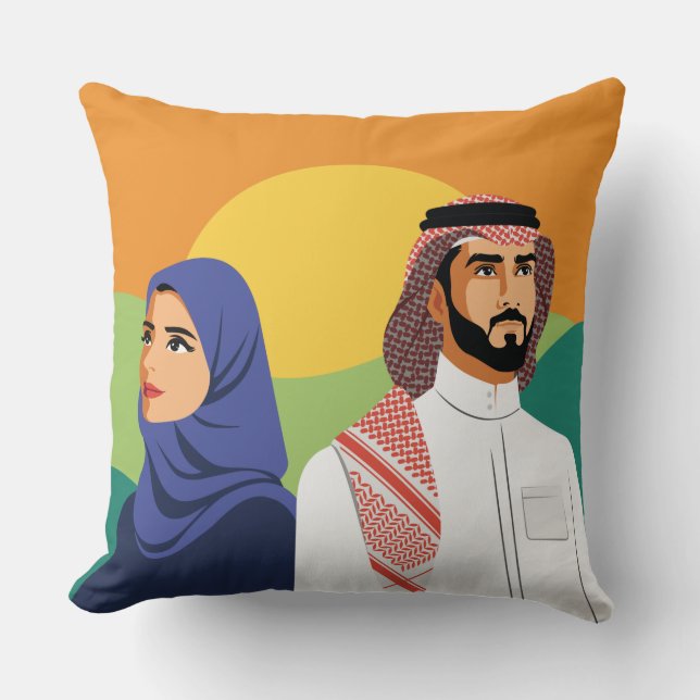 Coussin Journée nationale 92 de l'Arabie Saoudite 07 Jeu d (Recto)