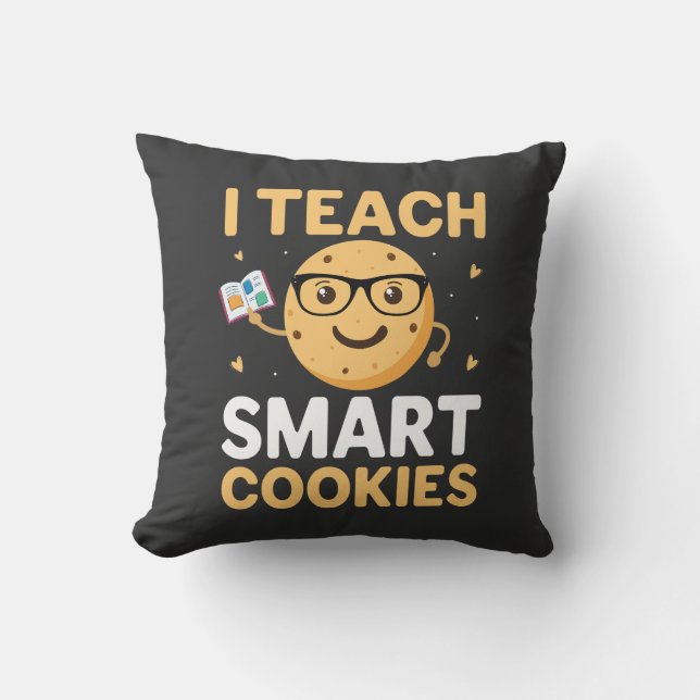 Coussin Journée nationale des cookies, j'enseigne les cook (Recto)