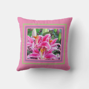 COUSSIN JOURNÉES ORIENTALES ROSES AVEC VERT ET LAVENDER